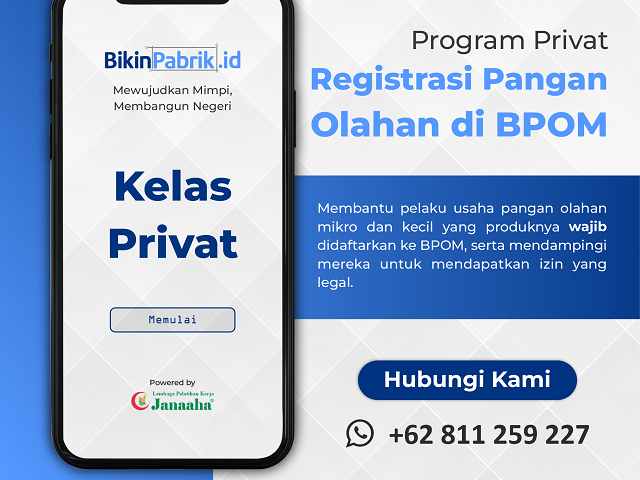 Privat Training Registrasi Izin Edar Pangan Olahan